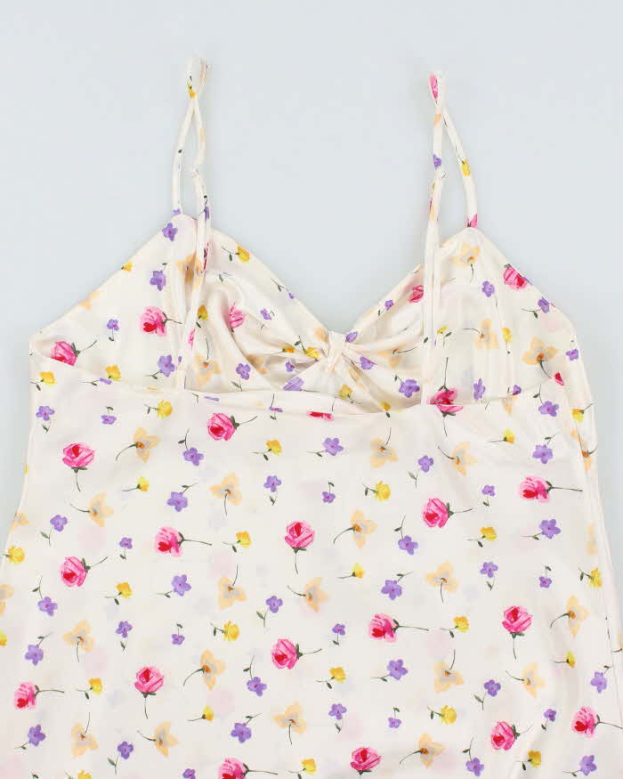 Vintage 90s Versailles Floral Satin Dress - S