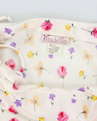Vintage 90s Versailles Floral Satin Dress - S