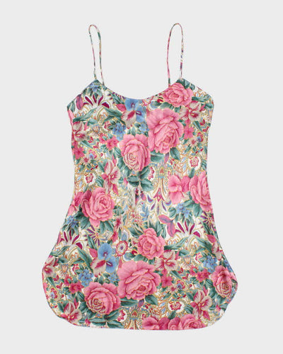 Vintage 90s Pothourri Floral Satin Dress - M