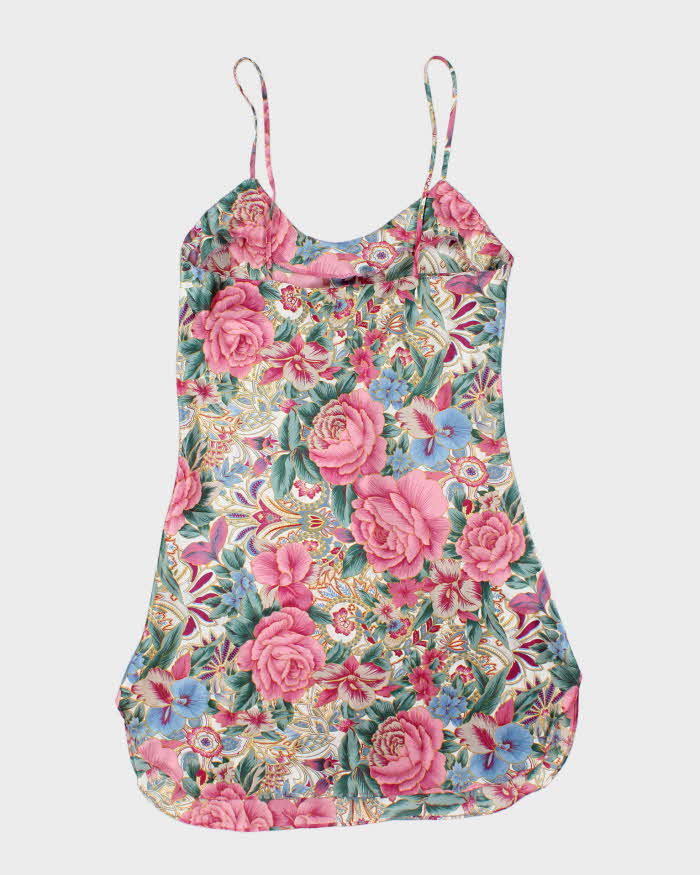 Vintage 90s Pothourri Floral Satin Dress - M