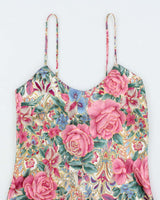 Vintage 90s Pothourri Floral Satin Dress - M