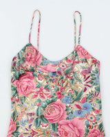 Vintage 90s Pothourri Floral Satin Dress - M