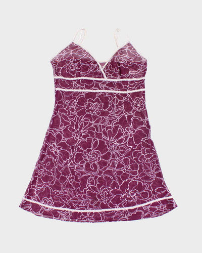 Vintage Y2k 00s Floral Mesh Dress - M