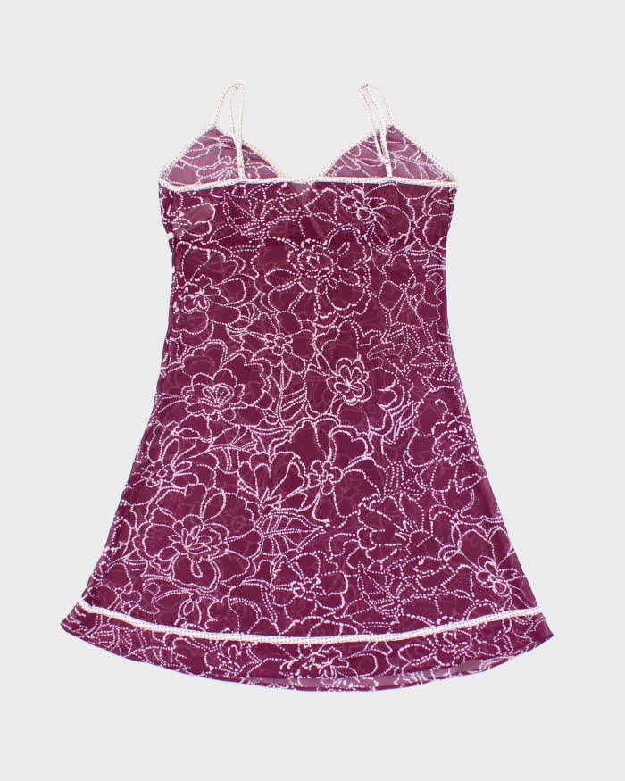 Vintage Y2k 00s Floral Mesh Dress - M