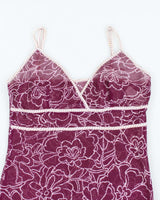 Vintage Y2k 00s Floral Mesh Dress - M