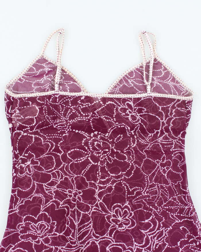Vintage Y2k 00s Floral Mesh Dress - M