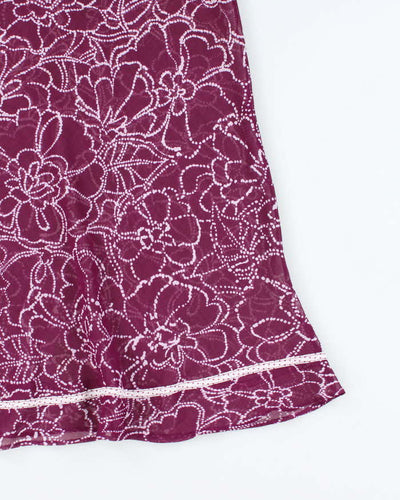 Vintage Y2k 00s Floral Mesh Dress - M