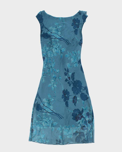 Vintage 90s La Belle Floral Cowl Back Dress - S