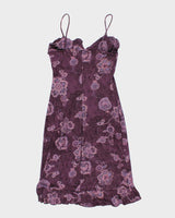 Vintage 90s La Belle Floral Paisley Pattern Dress - M