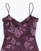 Vintage 90s La Belle Floral Paisley Pattern Dress - M