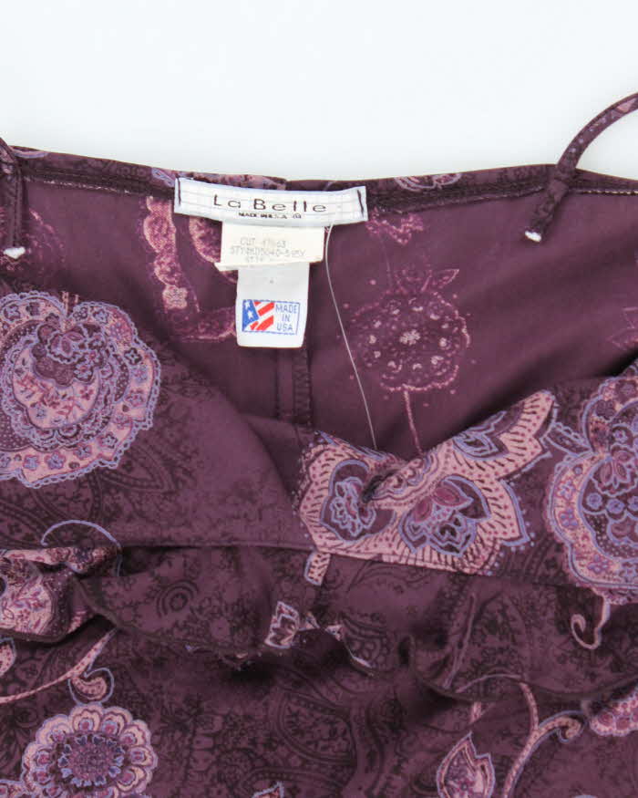 Vintage 90s La Belle Floral Paisley Pattern Dress - M