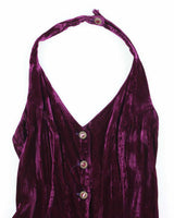 Vintage 90s Betsey Johnson Velvet Halter Neck Dress - S