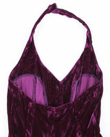 Vintage 90s Betsey Johnson Velvet Halter Neck Dress - S
