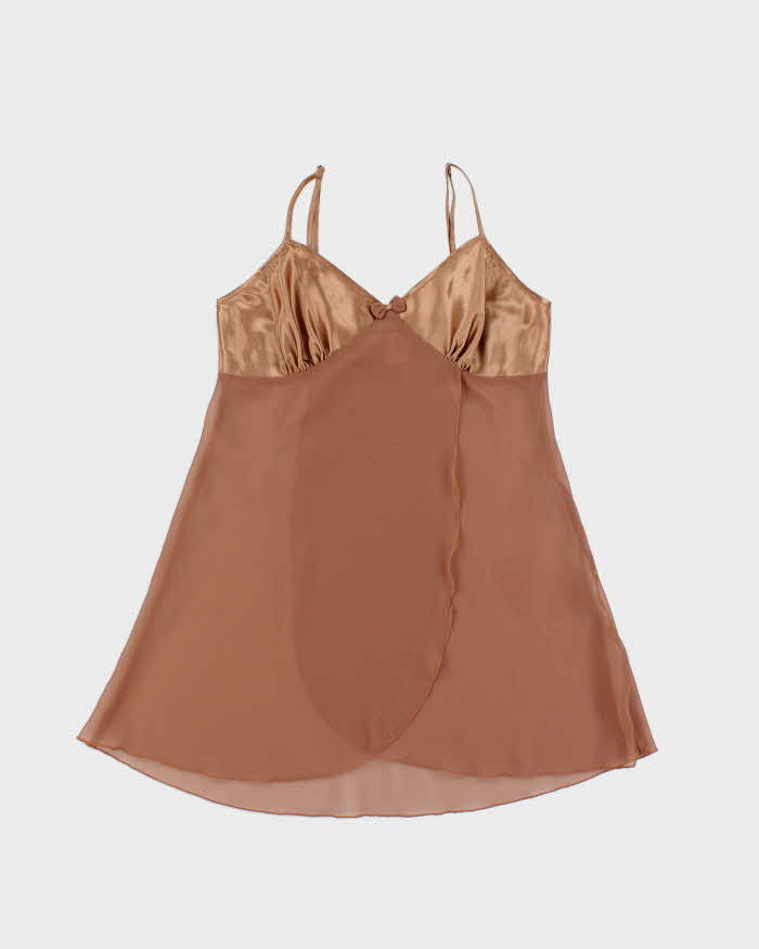 Vintage Y2k 00s La Vie En Rose Mesh Slip Dress - M