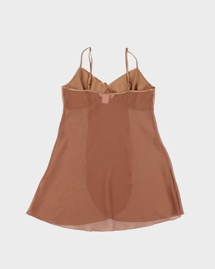 Vintage Y2k 00s La Vie En Rose Mesh Slip Dress - M