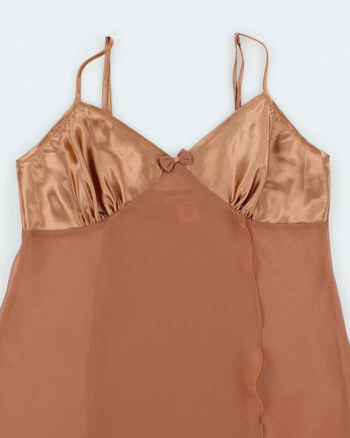Vintage Y2k 00s La Vie En Rose Mesh Slip Dress - M