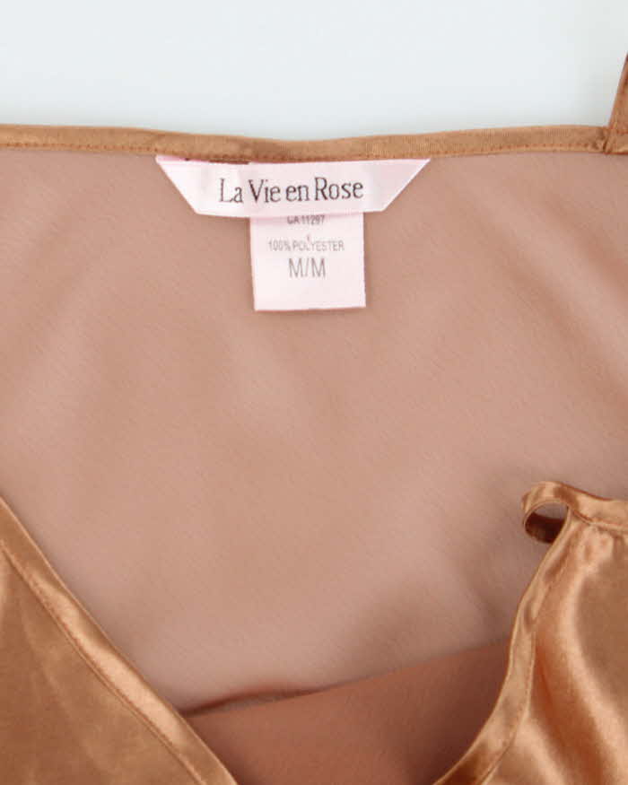 Vintage Y2k 00s La Vie En Rose Mesh Slip Dress - M