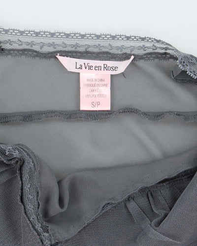 Vintage Y2k 00s La Vie En Rose Mesh Pleated Slip Dress - S