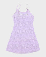 Vintage 90s La Vie En Rose Lace Slip Dress - S