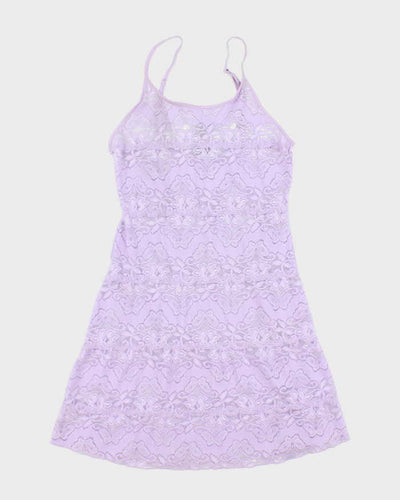 Vintage 90s La Vie En Rose Lace Slip Dress - S