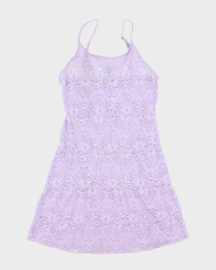Vintage 90s La Vie En Rose Lace Slip Dress - S