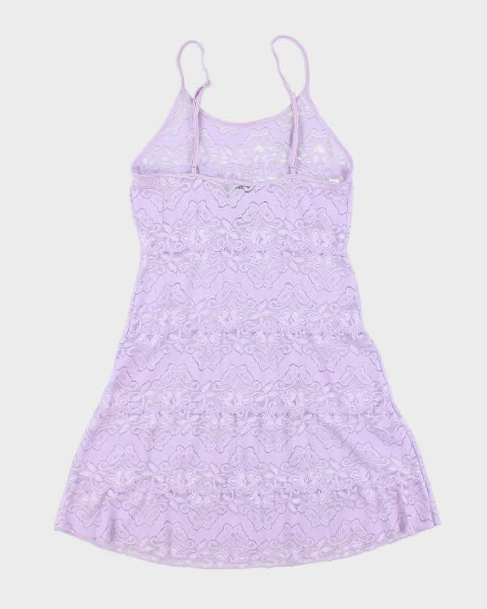 Vintage 90s La Vie En Rose Lace Slip Dress - S