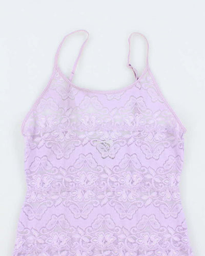 Vintage 90s La Vie En Rose Lace Slip Dress - S