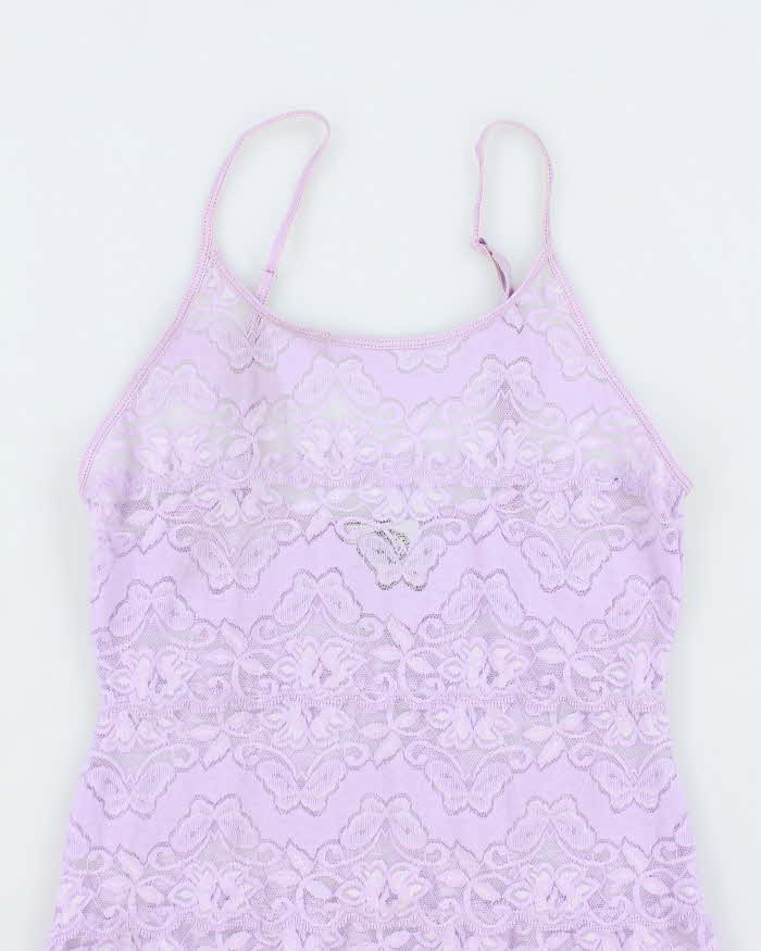 Vintage 90s La Vie En Rose Lace Slip Dress - S