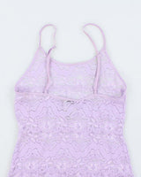 Vintage 90s La Vie En Rose Lace Slip Dress - S