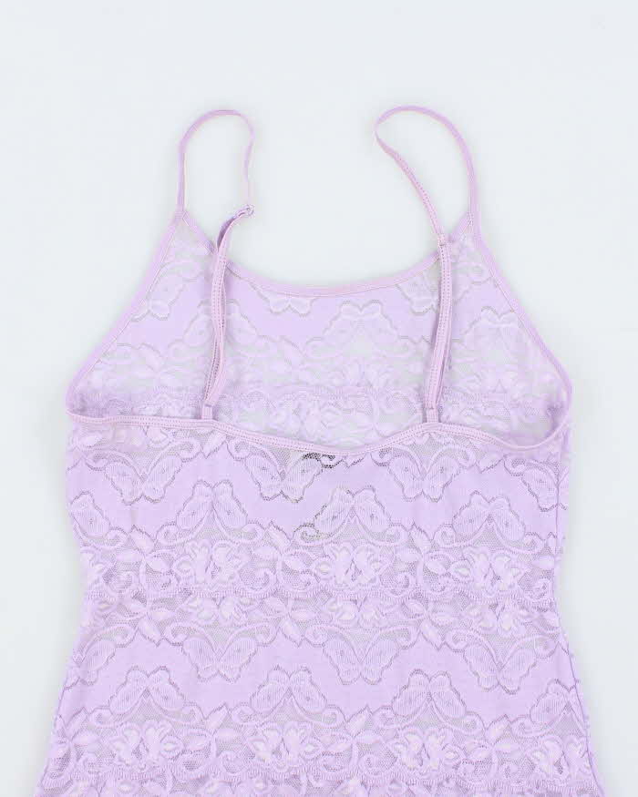 Vintage 90s La Vie En Rose Lace Slip Dress - S
