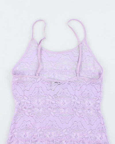 Vintage 90s La Vie En Rose Lace Slip Dress - S