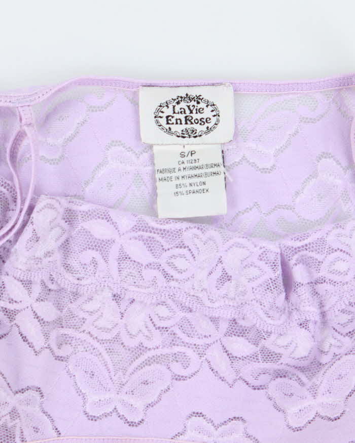 Vintage 90s La Vie En Rose Lace Slip Dress - S