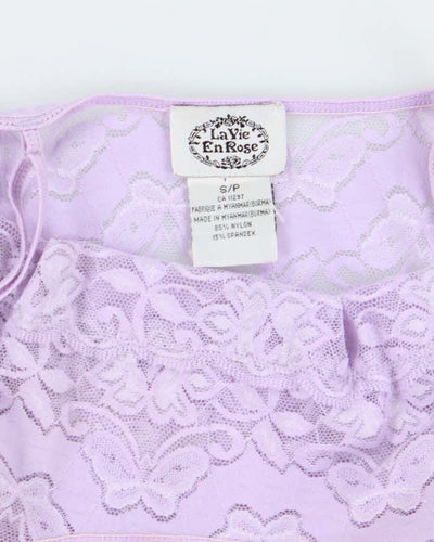 Vintage 90s La Vie En Rose Lace Slip Dress - S