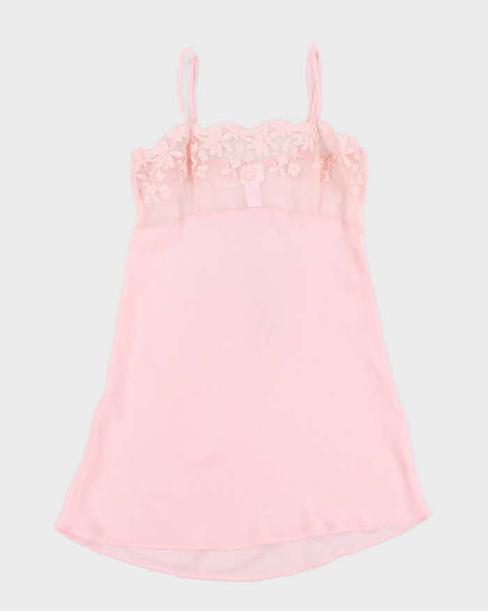 Vintage 90s La Vie En Rose Lace Mesh Dress - S