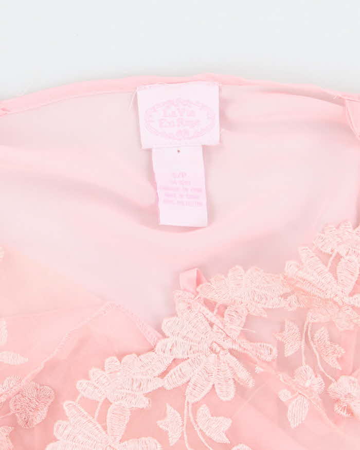 Vintage 90s La Vie En Rose Lace Mesh Dress - S