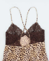 Vintage Y2k 00s La Senza Leopard Print Slip Dress - S