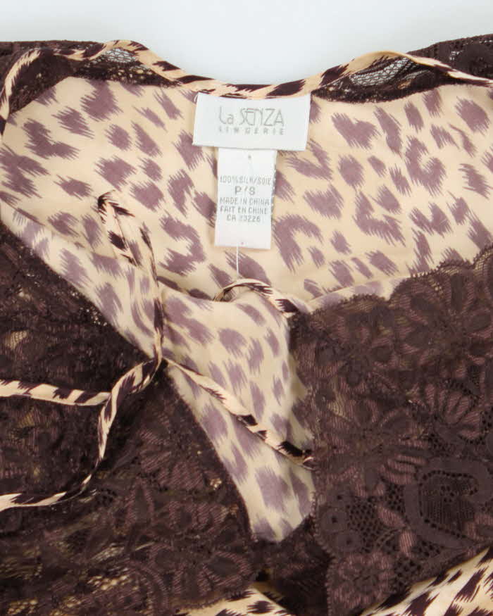 Vintage Y2k 00s La Senza Leopard Print Slip Dress - S