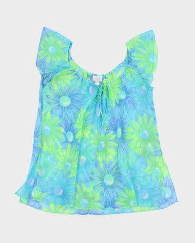 Vintage Y2k 00s La Senza Floral Mesh Slip Dress - M