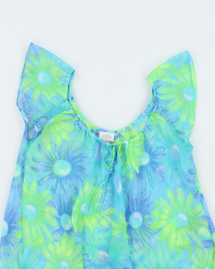 Vintage Y2k 00s La Senza Floral Mesh Slip Dress - M