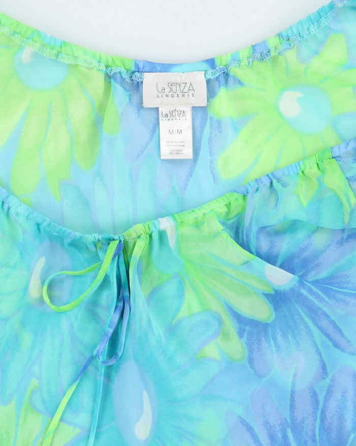 Vintage Y2k 00s La Senza Floral Mesh Slip Dress - M