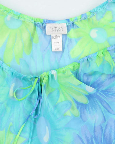 Vintage Y2k 00s La Senza Floral Mesh Slip Dress - M