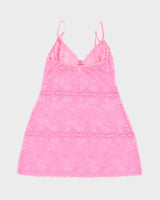 Vintage Y2k 00s Blush Lace Slip Dress -  S