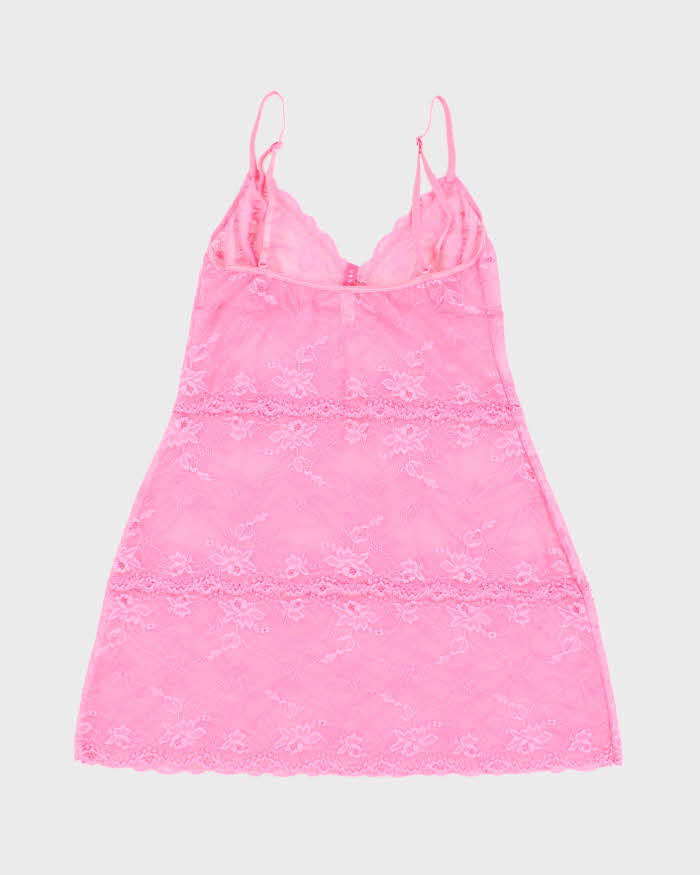 Vintage Y2k 00s Blush Lace Slip Dress -  S