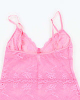 Vintage Y2k 00s Blush Lace Slip Dress -  S
