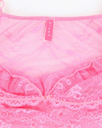 Vintage Y2k 00s Blush Lace Slip Dress -  S