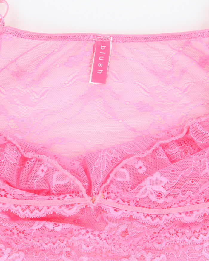 Vintage Y2k 00s Blush Lace Slip Dress -  S