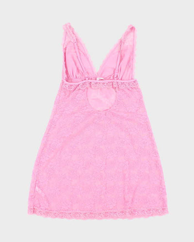 Vintage Y2k 00s La Vie En Rose Lace Slip Dress -  S