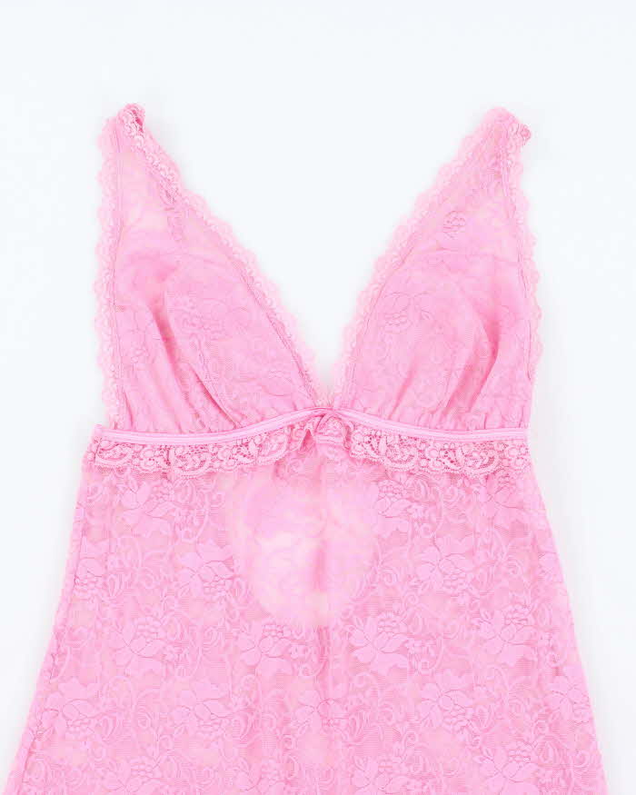 Vintage Y2k 00s La Vie En Rose Lace Slip Dress -  S