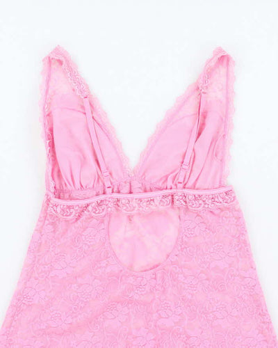 Vintage Y2k 00s La Vie En Rose Lace Slip Dress -  S