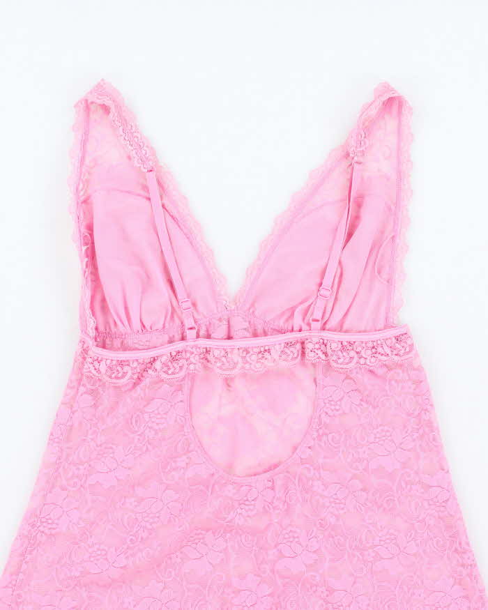 Vintage Y2k 00s La Vie En Rose Lace Slip Dress -  S